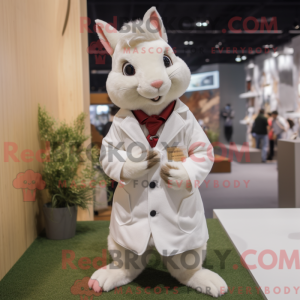 Hvid egern maskot kostume...