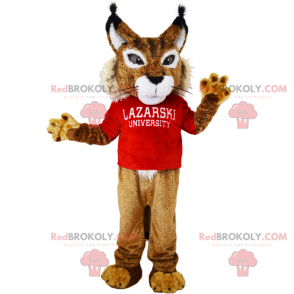 Hnědý a bílý pes maskot - Redbrokoly.com