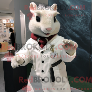 Hvid egern maskot kostume...