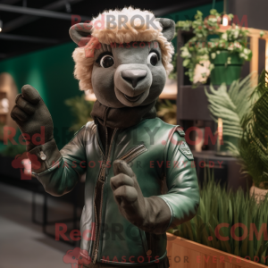 Forest Green Alpaca maskot...