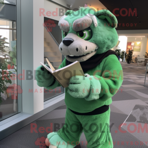 Grøn Smilodon maskot...