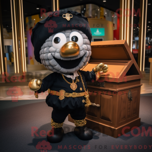 Sort skattekiste maskot...