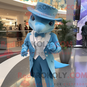 Sky Blue Dolphin mascot...