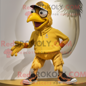 Gold Crow mascot costume...