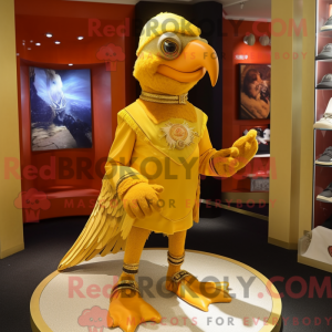 Gold Crow-maskotdraktfigur...