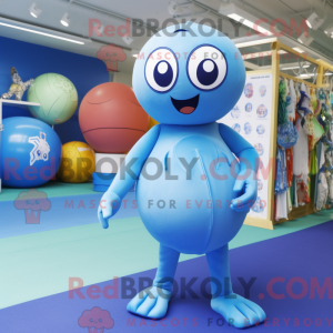 Blue Petanque Ball mascot...