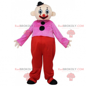 Clown mascotte met een mini zwarte hoed - Redbrokoly.com