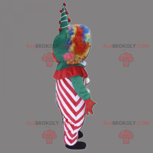 Mascotte de Clown avec des cheveux arc en ciel - Redbrokoly.com