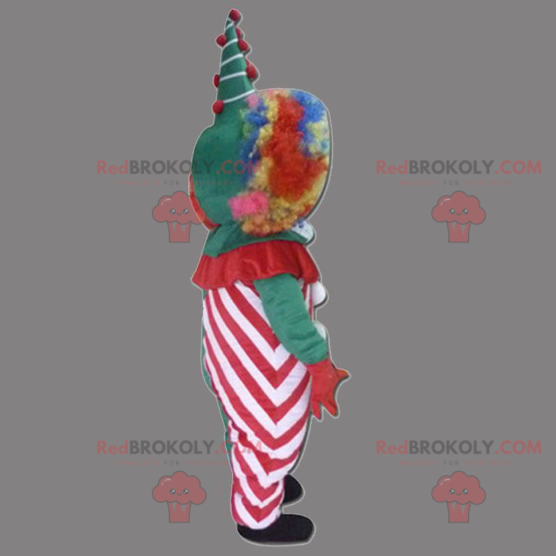 Clown mascotte met regenbooghaar - Redbrokoly.com
