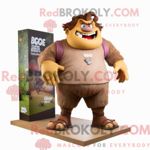 Brown Ogre mascottekostuum...