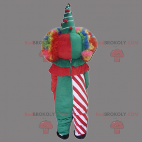 Clown mascot with rainbow hair - Redbrokoly.com