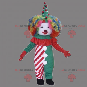 Clown mascotte met regenbooghaar - Redbrokoly.com