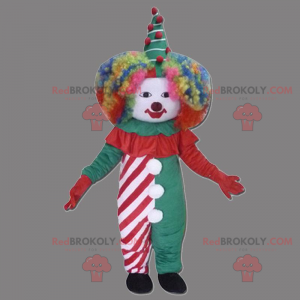 Clownmaskot med regnbågshår - Redbrokoly.com