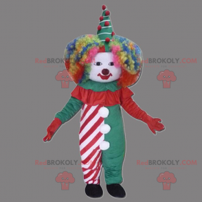 Mascotte de Clown avec des cheveux arc en ciel - Redbrokoly.com