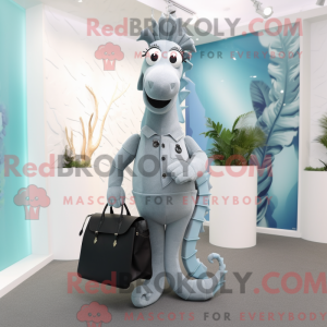 Grå Sea Horse maskot...