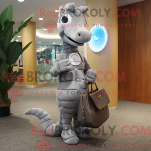 Grå Sea Horse maskot...