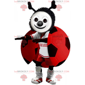 Ladybug mascot in soccer gear - Redbrokoly.com