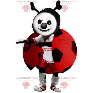 Mascotte coccinella in abbigliamento da calcio - Redbrokoly.com