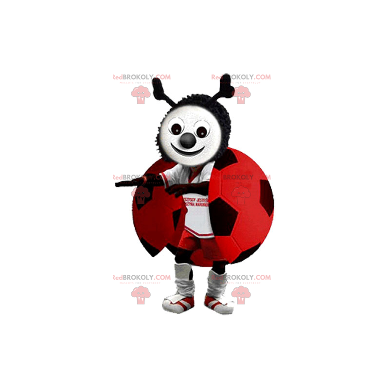 Ladybug mascot in soccer gear - Redbrokoly.com