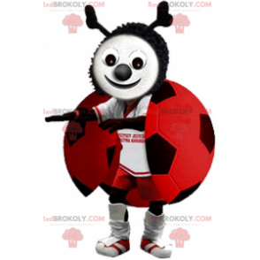 Mascotte coccinella in abbigliamento da calcio - Redbrokoly.com