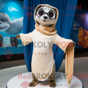 Hvid Meerkat maskot kostume...