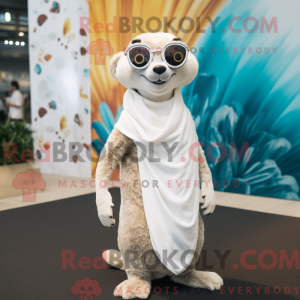 Hvid Meerkat maskot kostume...