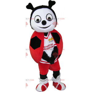 Mascotte de coccinelle en tenue de soccer - Redbrokoly.com