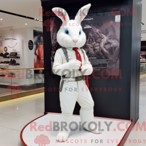 Hvid Wild Rabbit maskot...