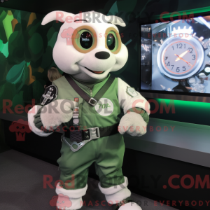 Hvit grönn øl maskot drakt...