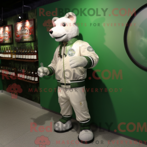 White Green Beer mascot...
