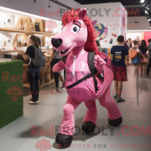 Pink Horse-mascottekostuum...