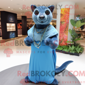 A figura azul da máscara de...