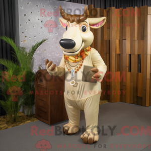 Tan Zebu maskotdraktfigur...