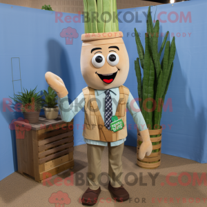 Tan Asparges maskot kostyme...