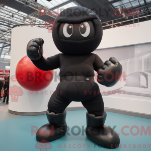 Luva de boxe preta máscara...