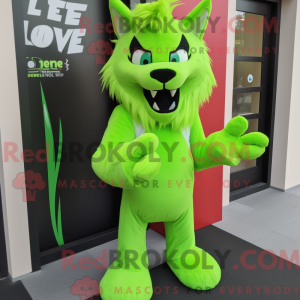 Hellgrünes Luchs-Maskottchenkostüm mit Überwurf und Clutch - Luchs-Maskottchen - REBROKO_287325 - RedBrokoly.com