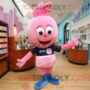Postava maskota Pink Shrimp...