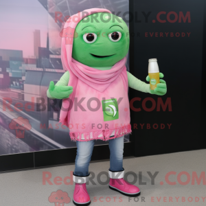 Rosa grønn øl maskot...