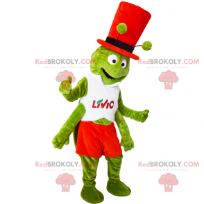 Liten gutt maskot smilende med en hette - Redbrokoly.com