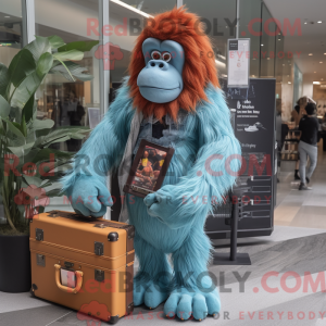 Cyan Orang-Utan Maskottchen...