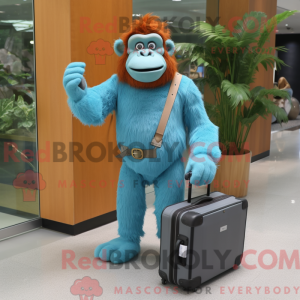 Cyan Orang-Utan Maskottchen...
