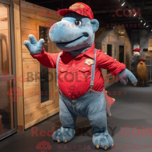 Red Ankylosaurus mascot...