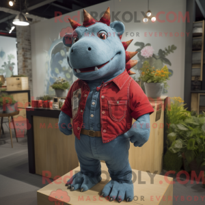 Red Ankylosaurus mascot...