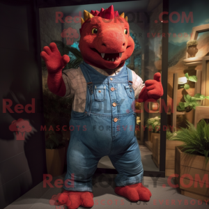 Rød Ankylosaurus maskot...