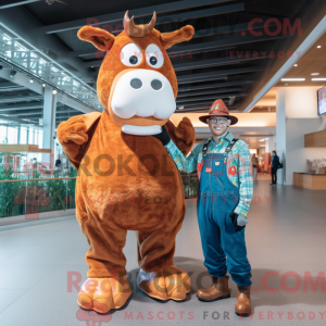 Rust Guernsey Cow maskot...