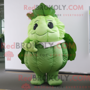 Green Cabbage Leaf maskot...