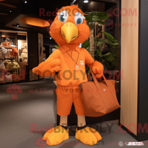 Orange Eagle maskot kostume...