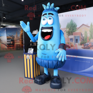 Blue French Fries mascot...