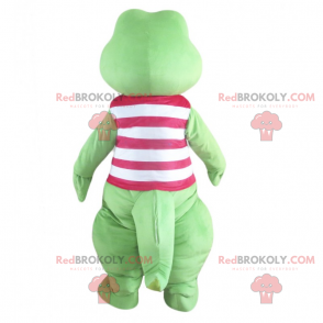 Mascotte de croco avec marinière rouge - Redbrokoly.com