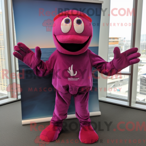 Magenta Lobster mascot...